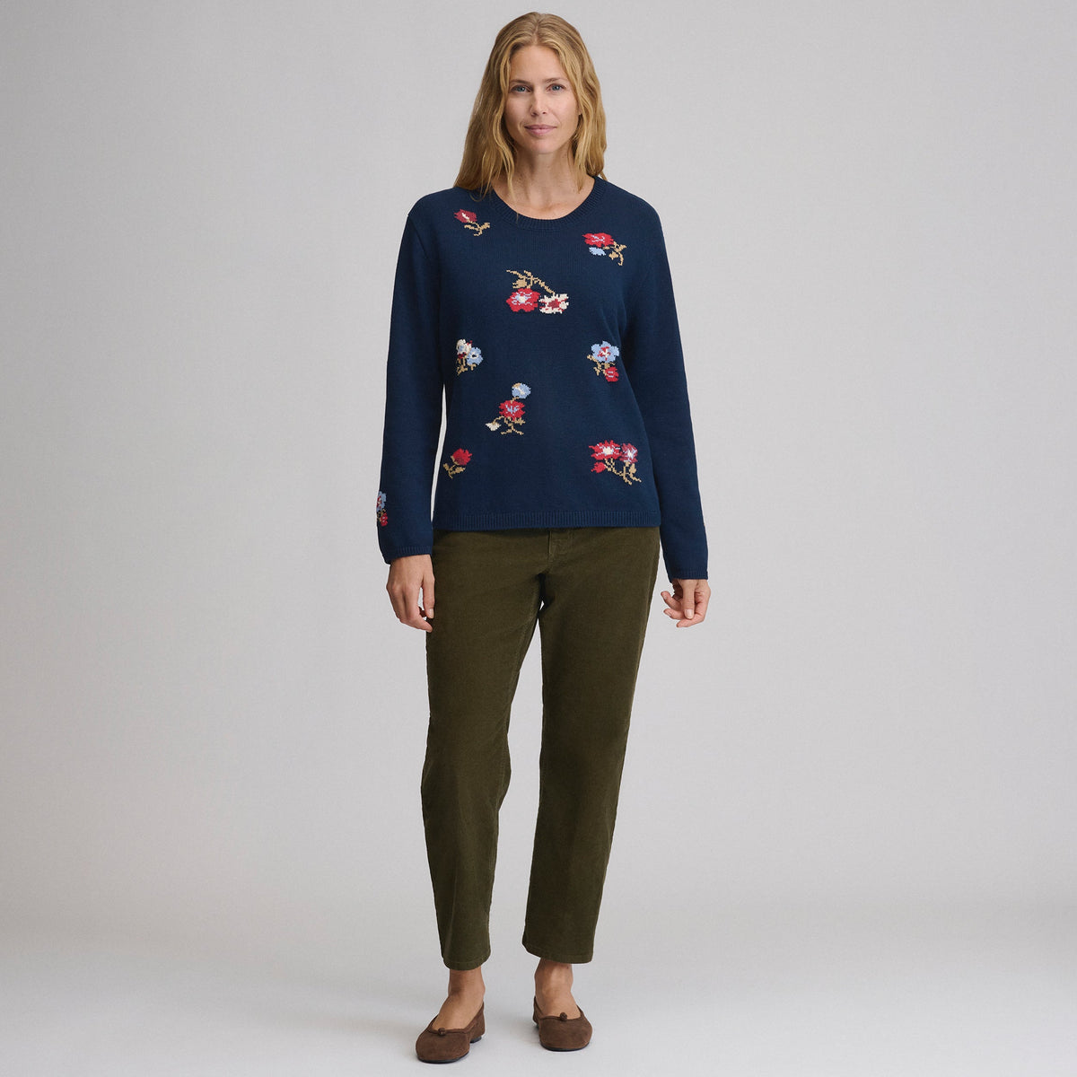 Women's Floral Crewneck Sweater