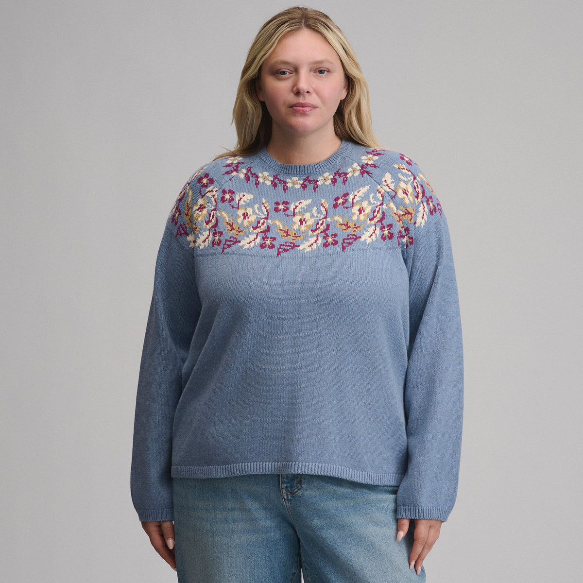 Women's Placed Intarsia Sweater