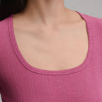 Women's Short-Sleeve Pointelle Square-Neck Crew