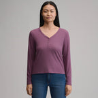 Women's Long-Sleeve Multi Button Henley