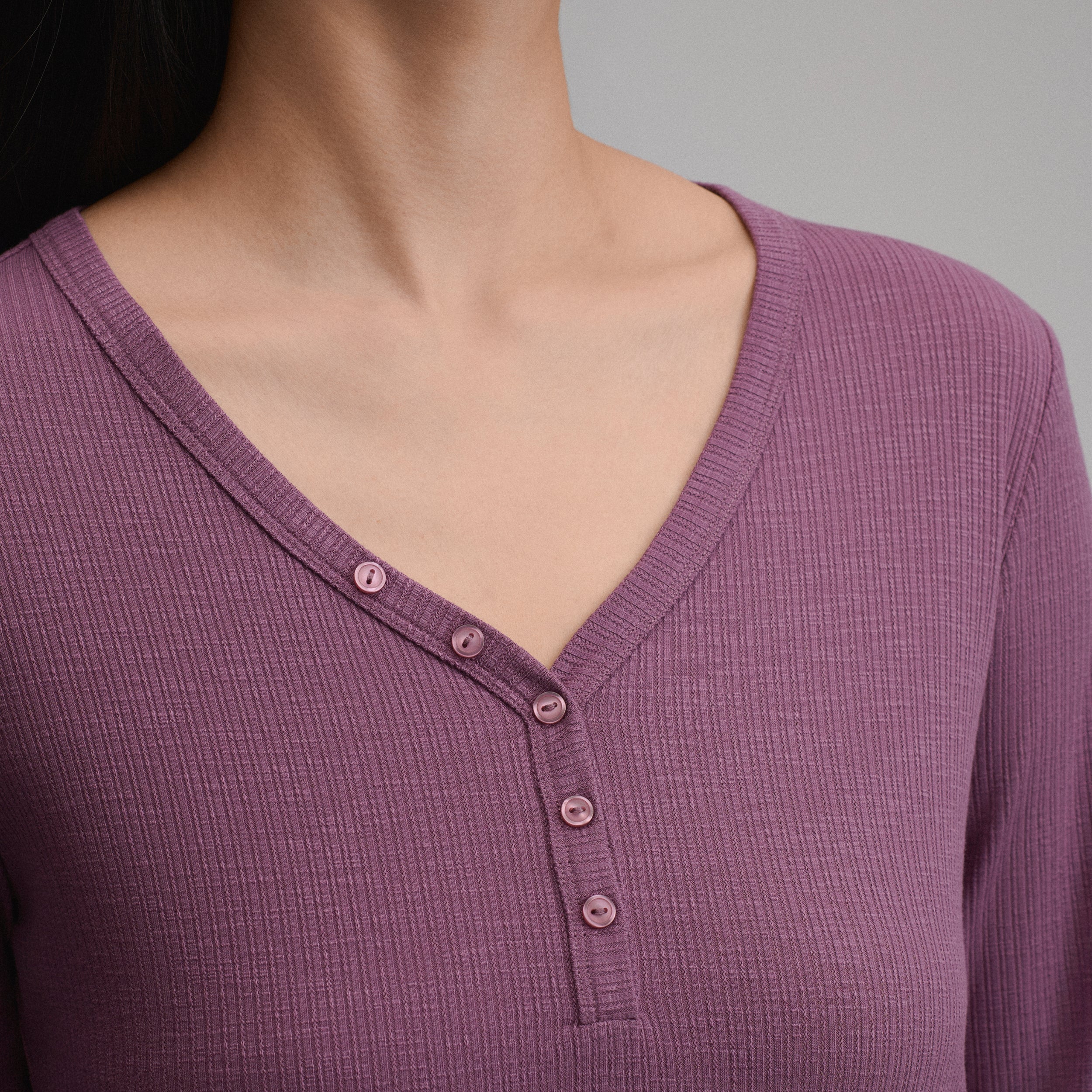 Women's Long-Sleeve Multi Button Henley