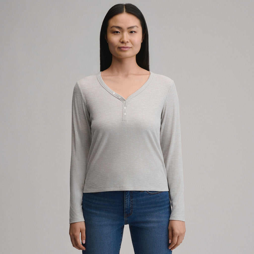 Women's Long-Sleeve Multi Button Henley