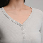 Women's Long-Sleeve Multi Button Henley
