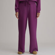 Women's Luxe Soft Wide-Leg Pants - Wine Berry
