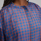 Women's Long-Sleeve Collarless Button-Down Shirt