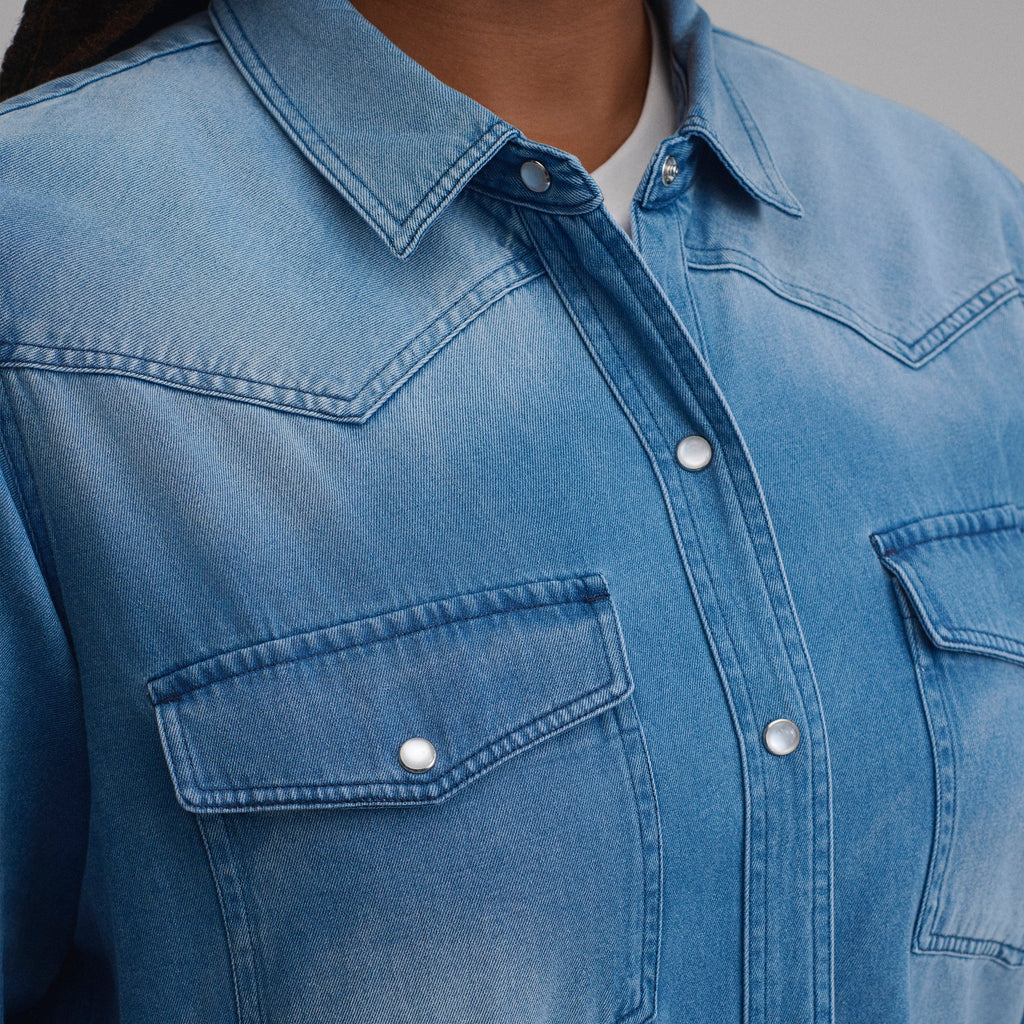 Women's Long-Sleeve Western Denim Shirt