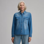 Women's Long-Sleeve Western Denim Shirt