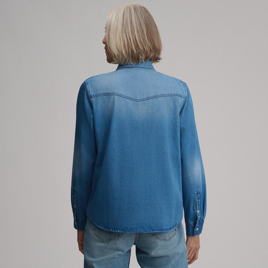 Women's Long-Sleeve Western Denim Shirt
