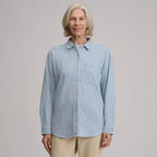 Women's Long-Sleeve Denim Boyfriend Overshirt