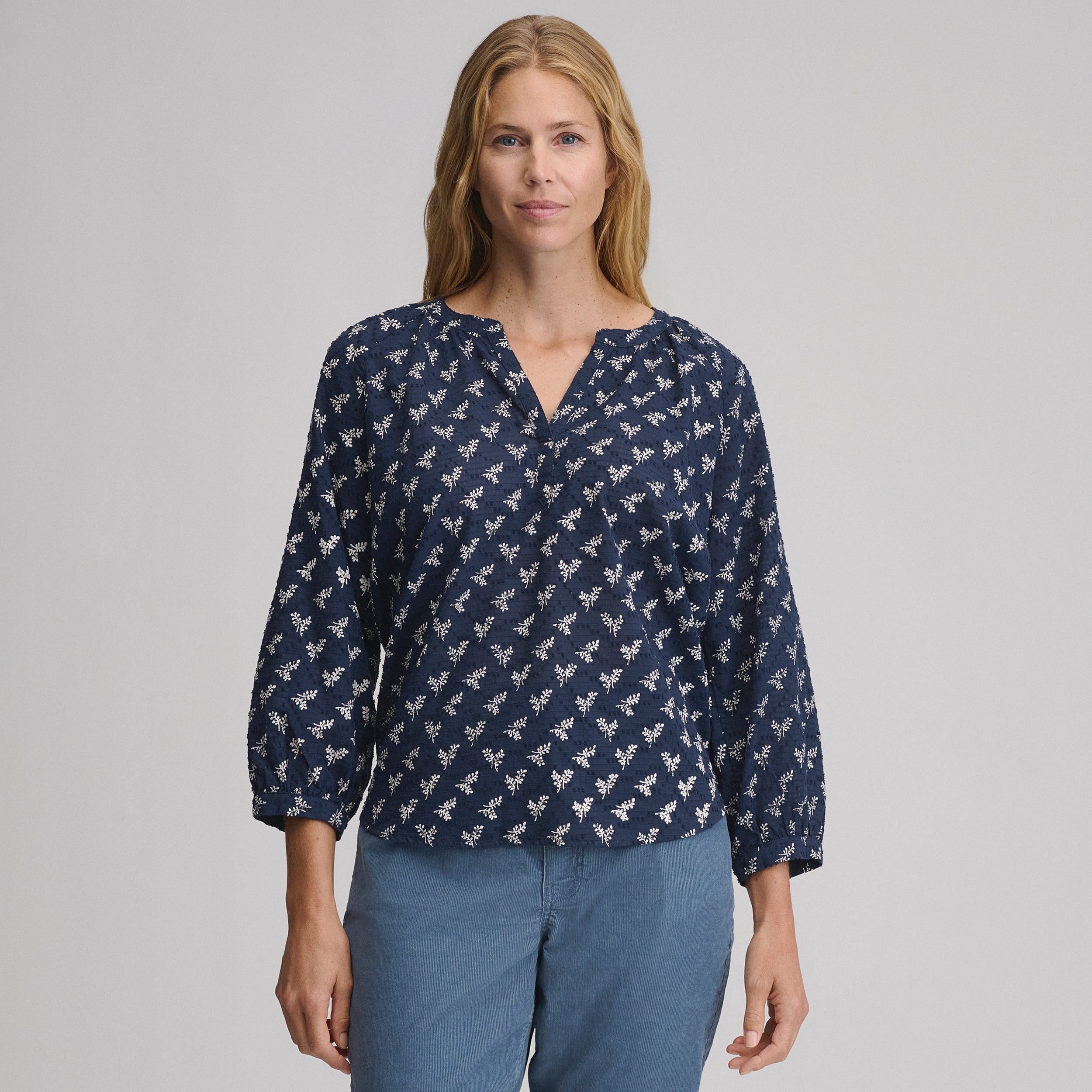 Women's Long-Sleeve Split-Neck Popover