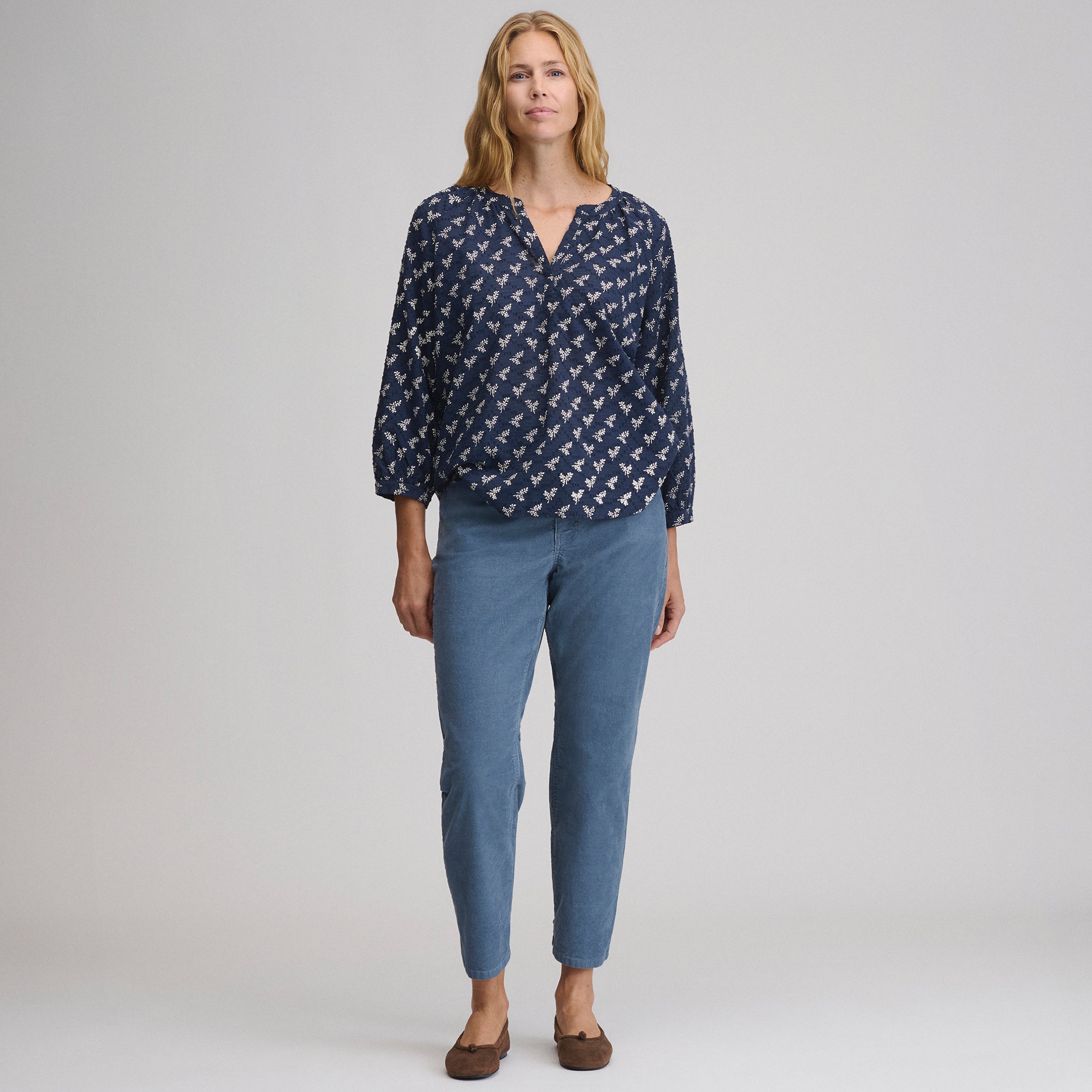 Women's Long-Sleeve Split-Neck Popover