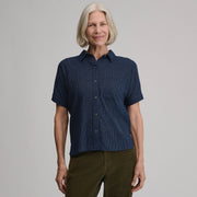 Women's W Field Flex Flannel Short-Sleeve Shirt - Navy
