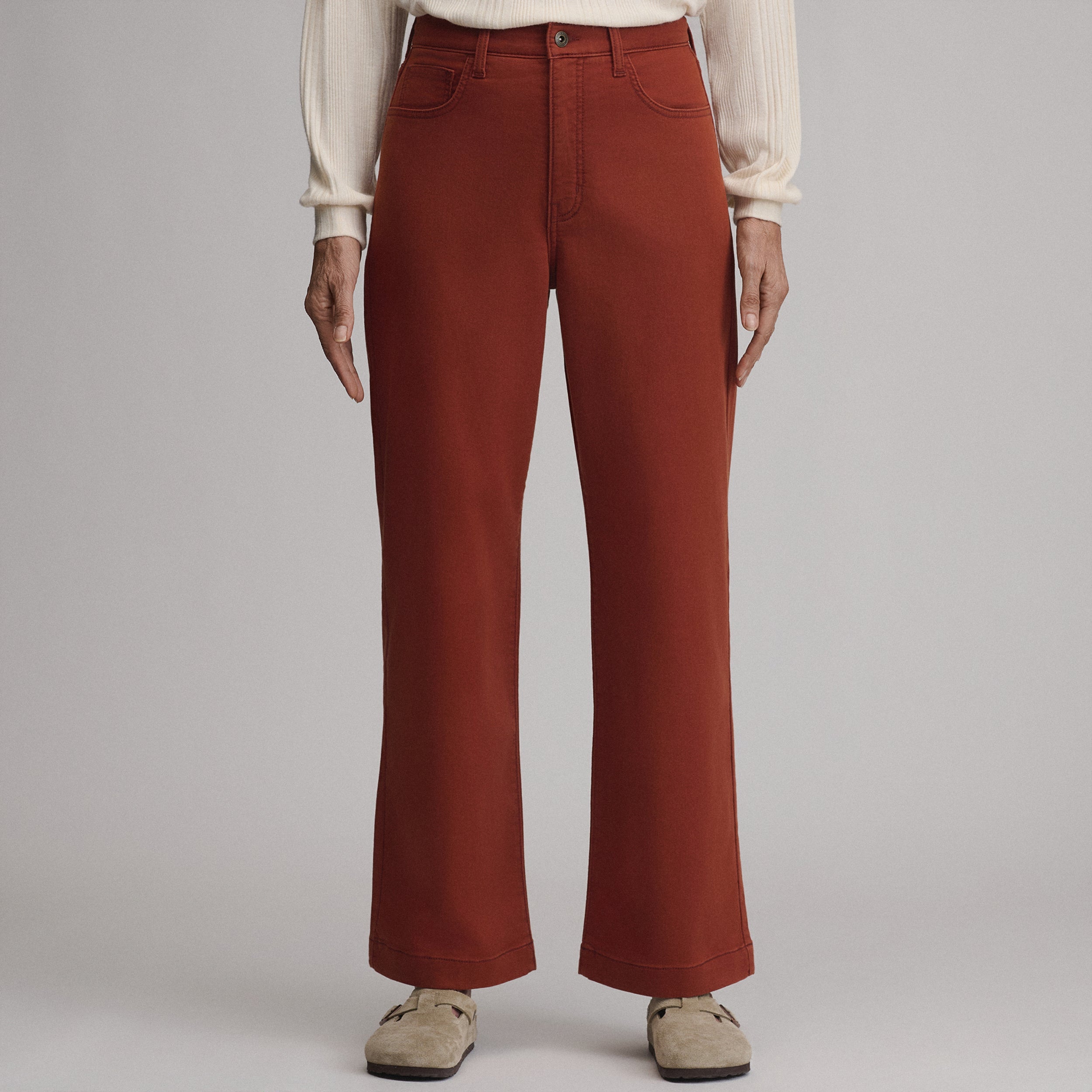 Women's High Waisted Wide-Leg Colored Jean