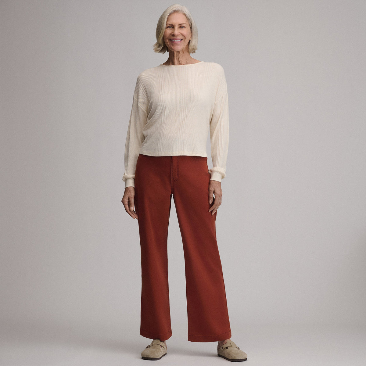 Women's High Waisted Wide-Leg Colored Jean
