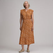 Women's Flutter Sleeve Smocked Waist Midi Dress - Cedar