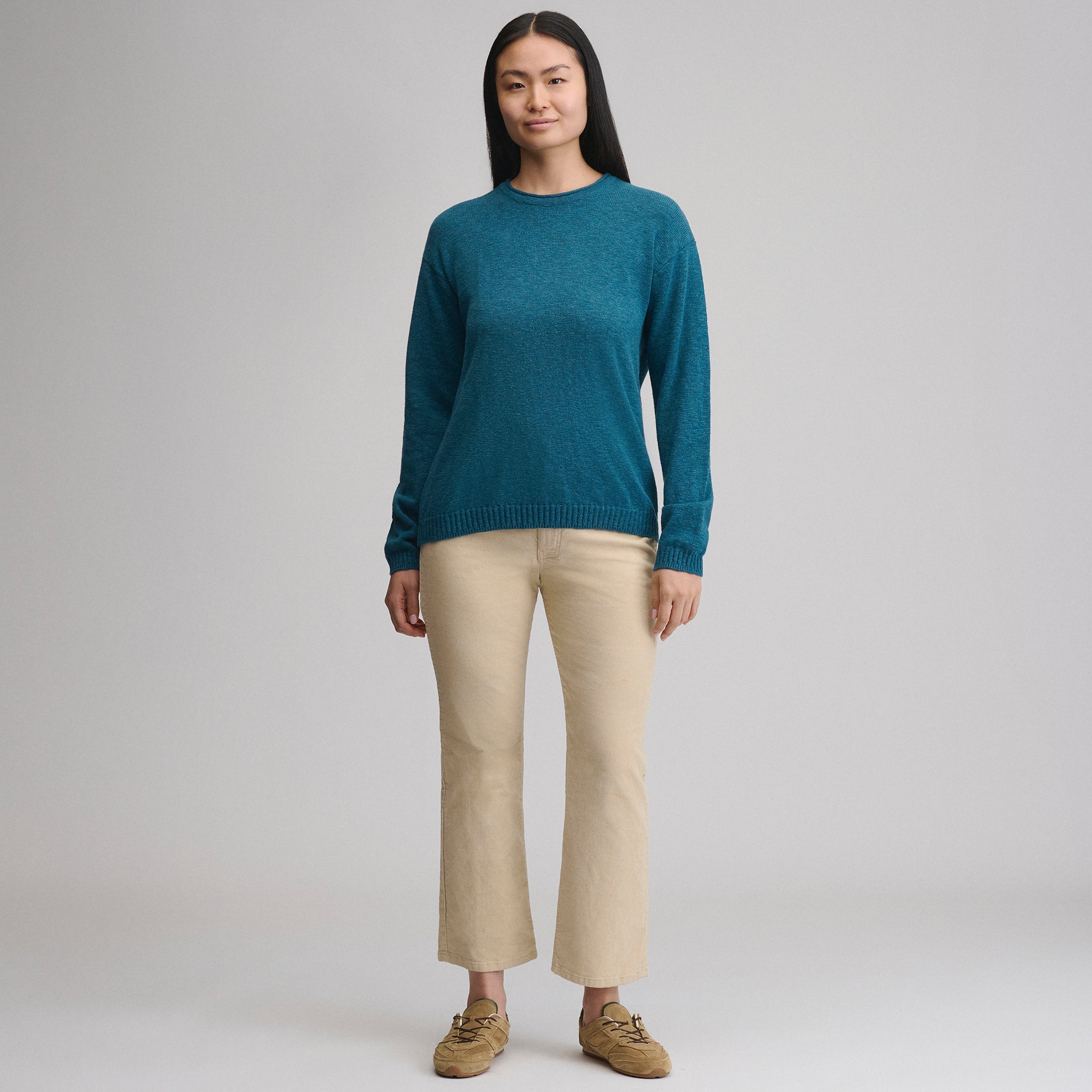 Women's Cotton Slub Crew Sweater