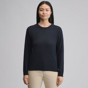 Women's Cotton Slub Crew Sweater - Black