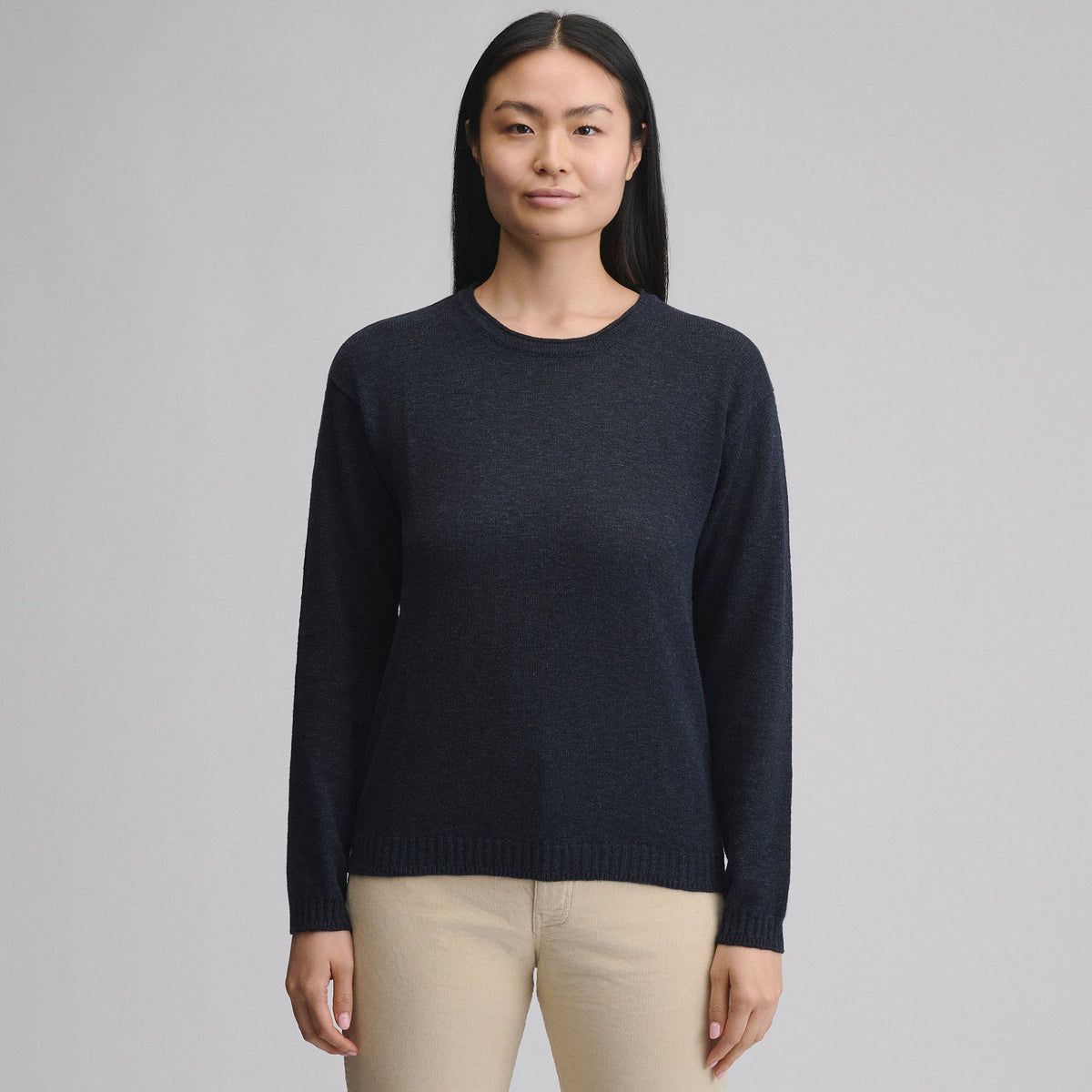 Women's Cotton Slub Crew Sweater