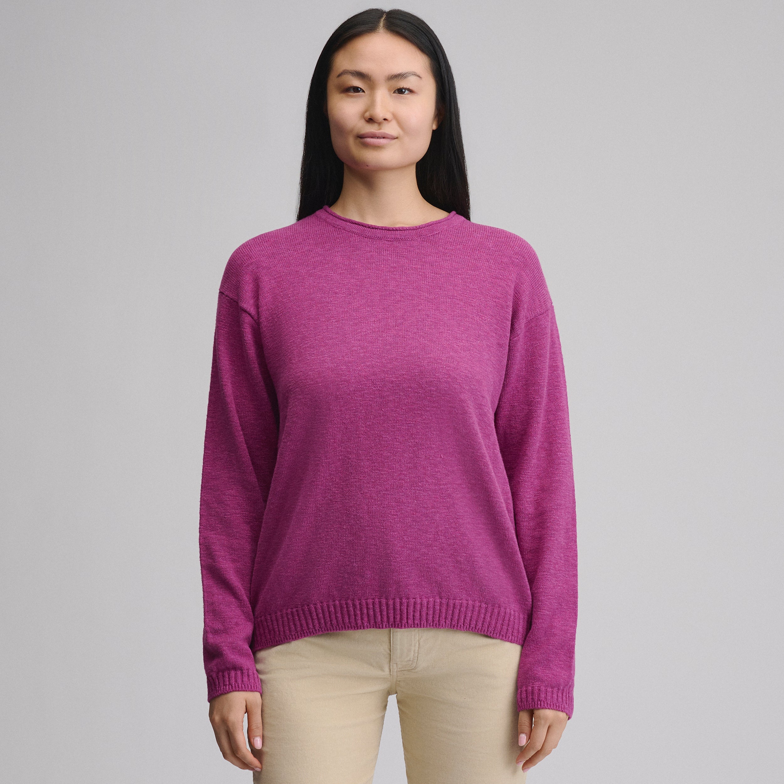 Women's Cotton Slub Crew Sweater