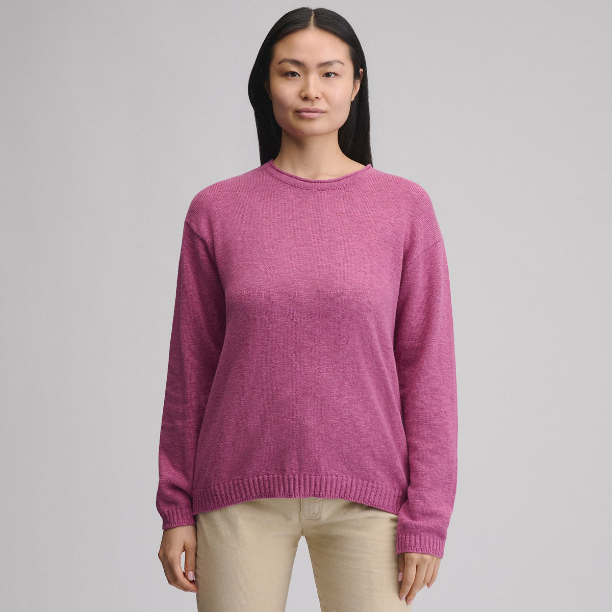Women's Cotton Slub Crew Sweater