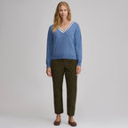 Women's Everyday V-Neck Sweater - Tipped Collar