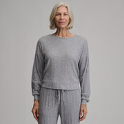 Women's Long-Sleeve Cozy Rib Crew - Light Hthr Gray