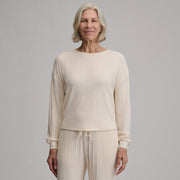 Women's Long-Sleeve Cozy Rib Crew - Heather Oatmeal