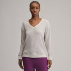 Women's Long-Sleeve V-Neck Boyfriend Thermal Crew
