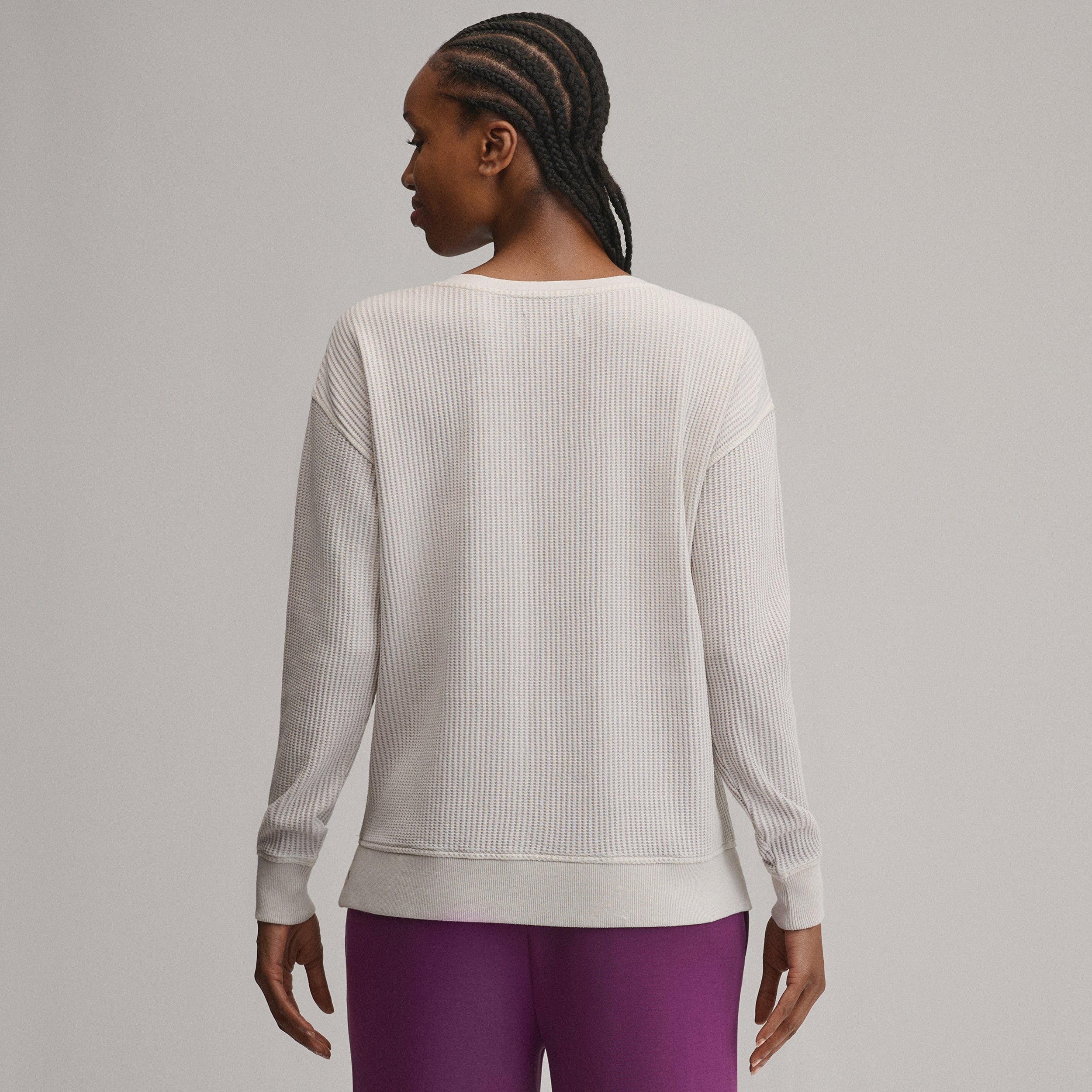 Women's Long-Sleeve V-Neck Boyfriend Thermal Crew