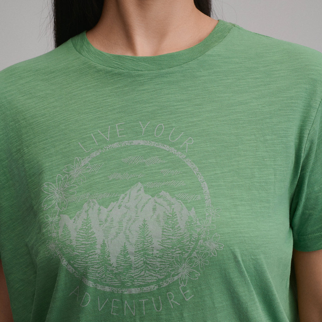 Women's Short-Sleeve Relaxed Boyfriend Graphic T-Shirt - Adventure
