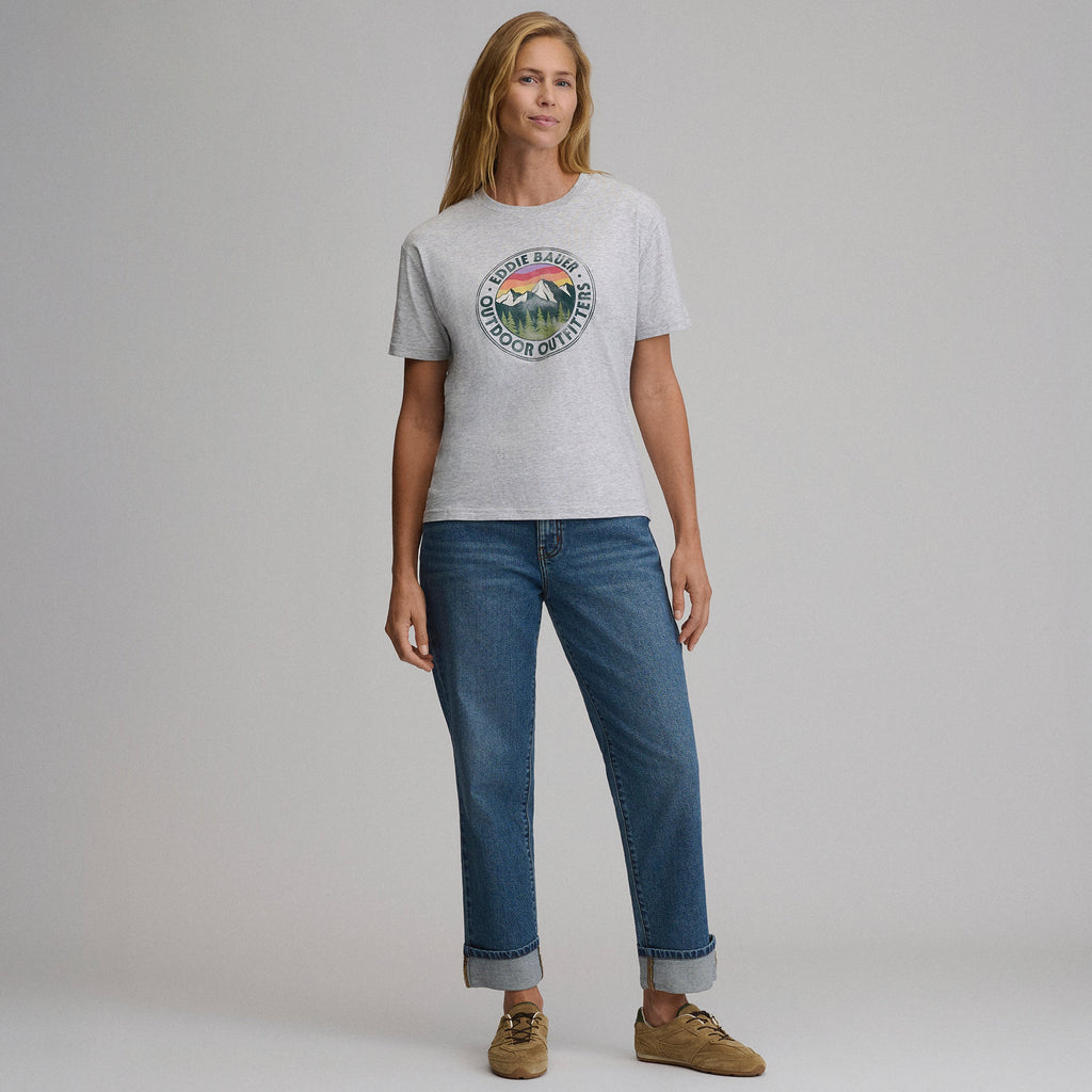Women's Short-Sleeve Relaxed Boyfriend Graphic T-Shirt - Outdoor Outfitters