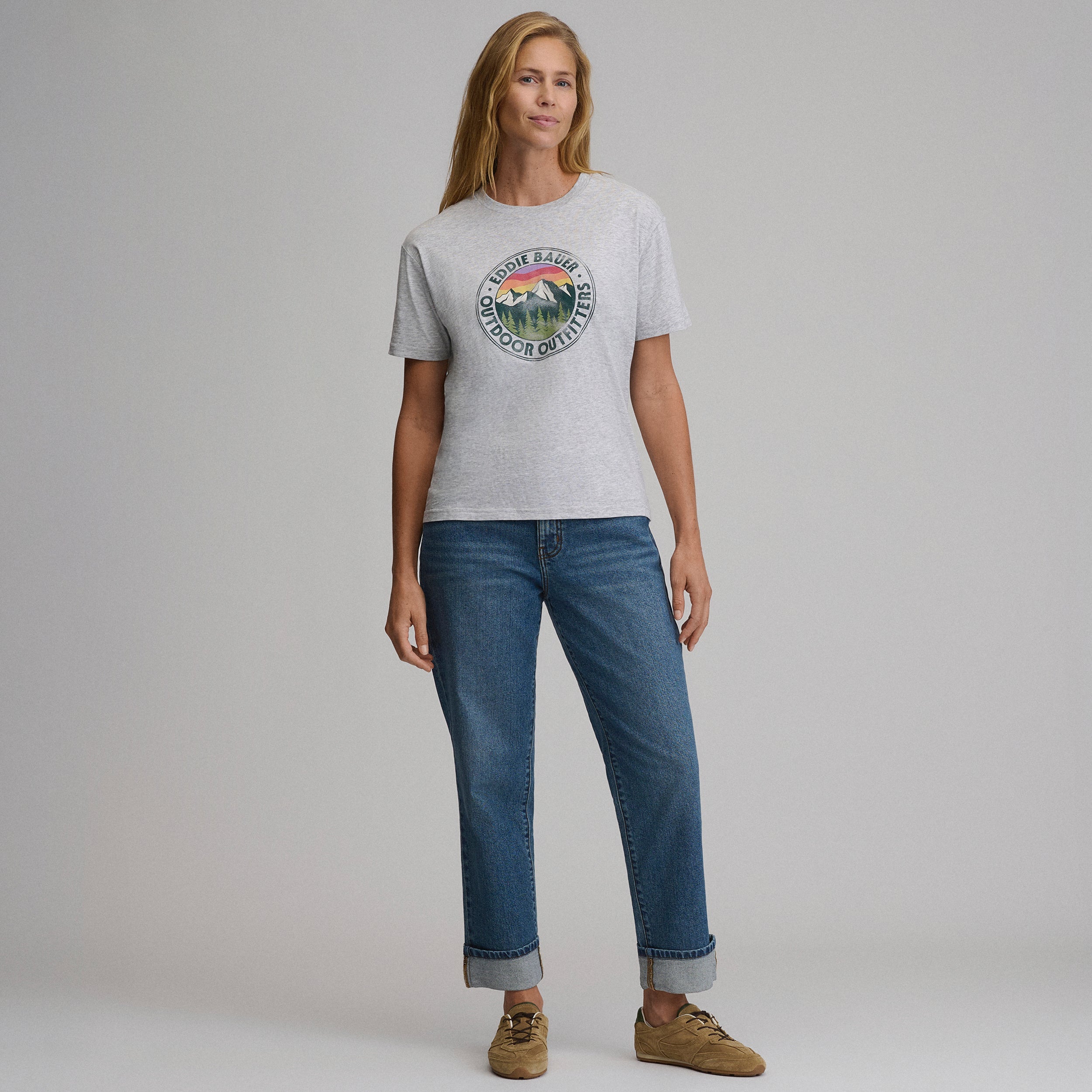 Women's Short-Sleeve Relaxed Boyfriend Graphic T-Shirt - Outdoor Outfitters