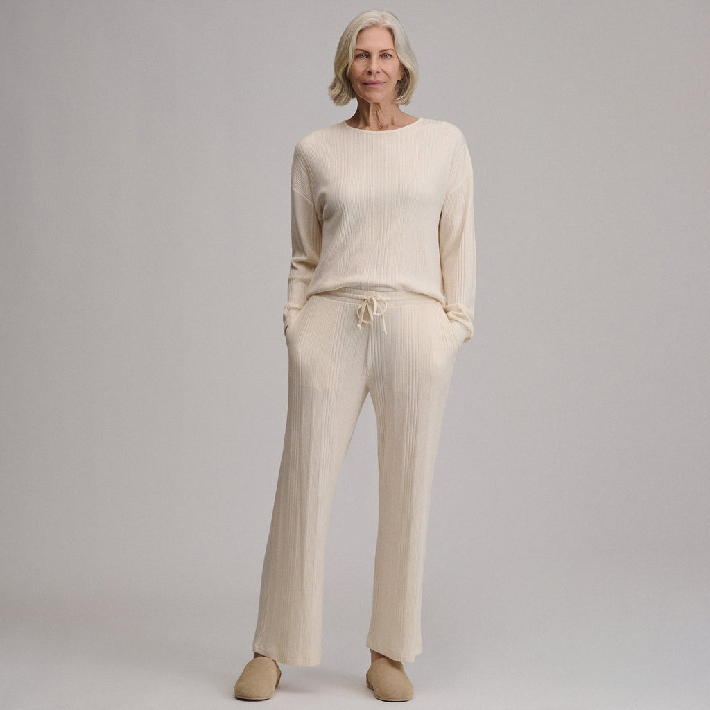 Women's Cozy Rib Wide-Leg Pants