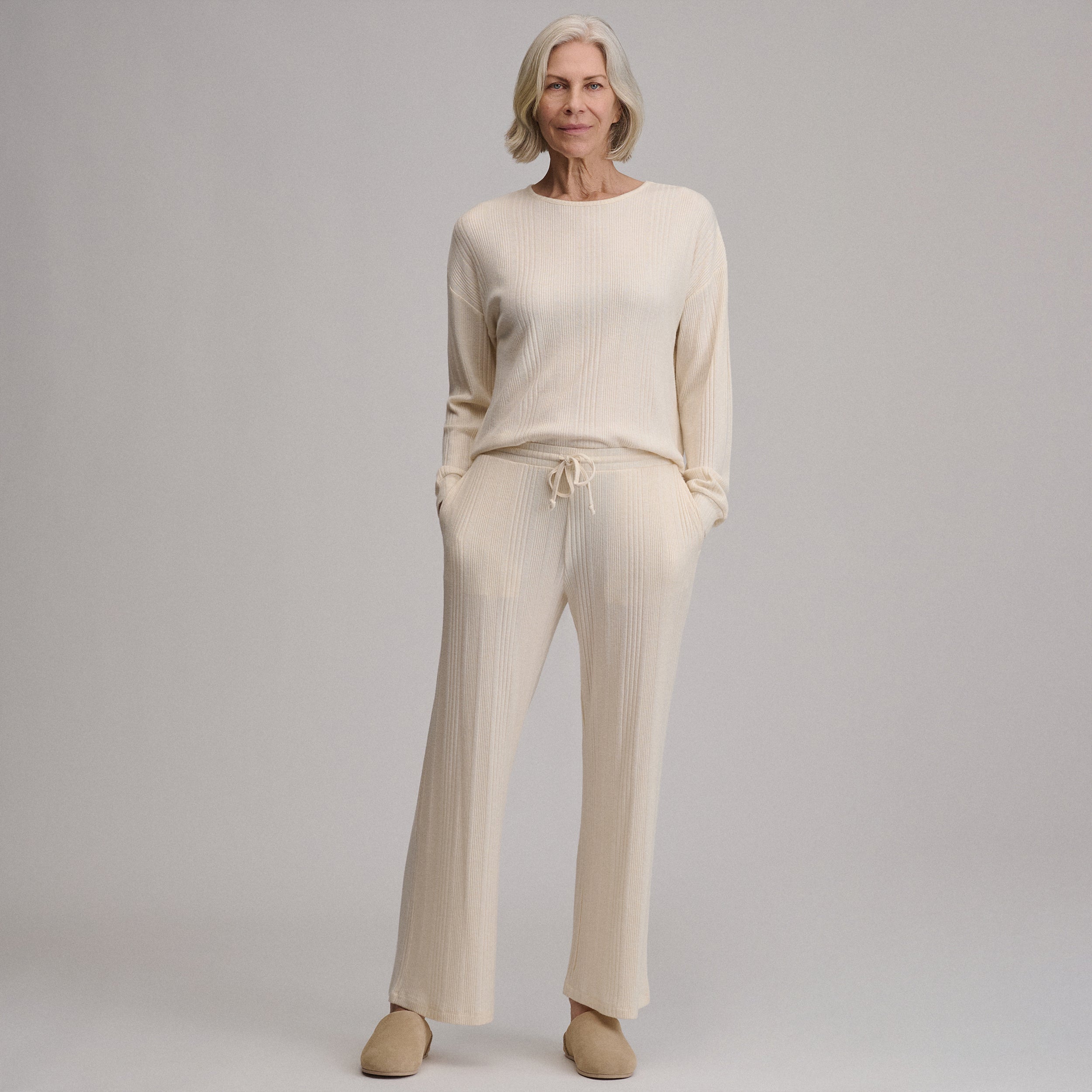Women's Cozy Rib Wide-Leg Pants