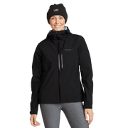 Women's Cloud Cap 3L Waterproof Stretch Hooded Rain Jacket - Black