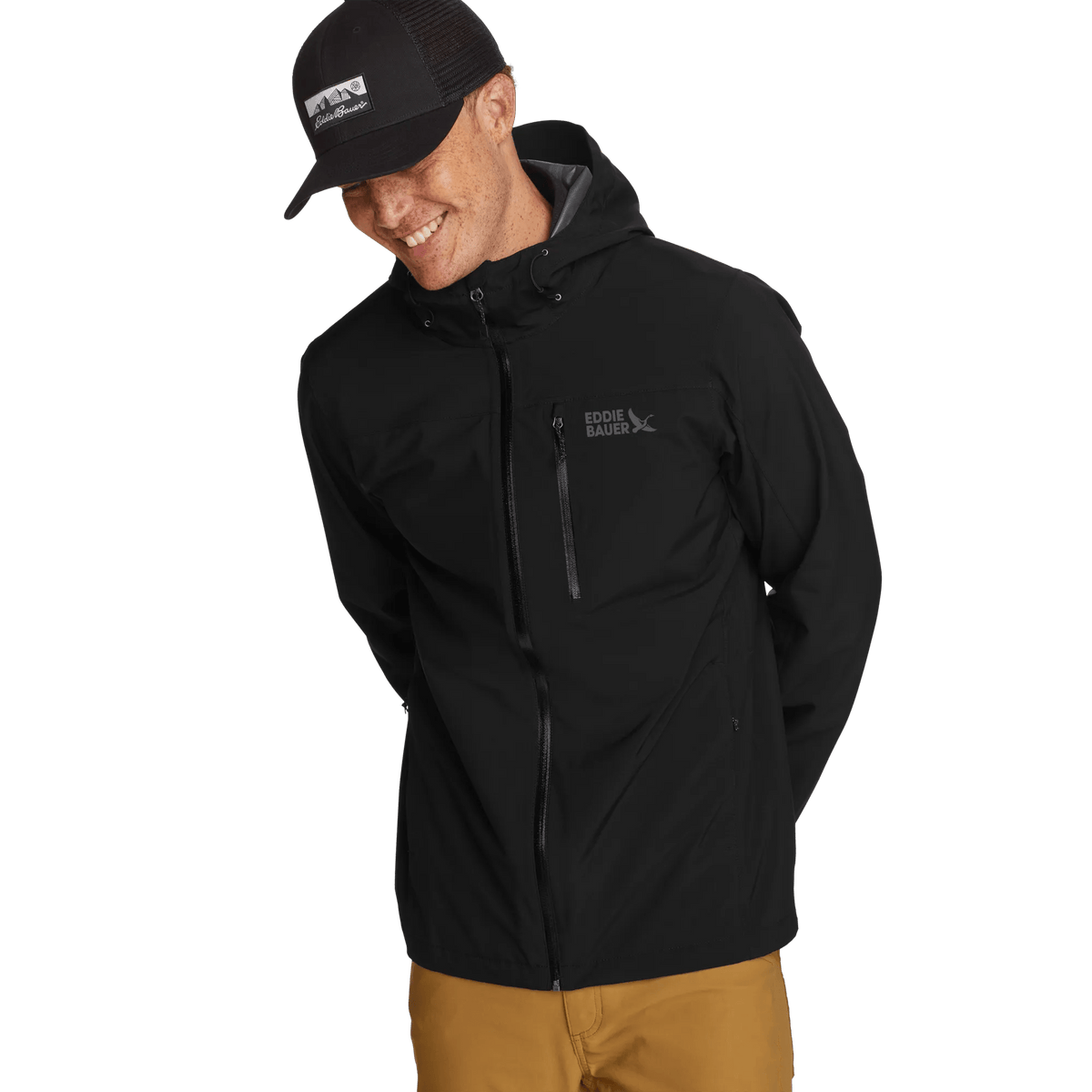 Men's Cloud Cap Waterproof Stretch Hooded Rain Jacket