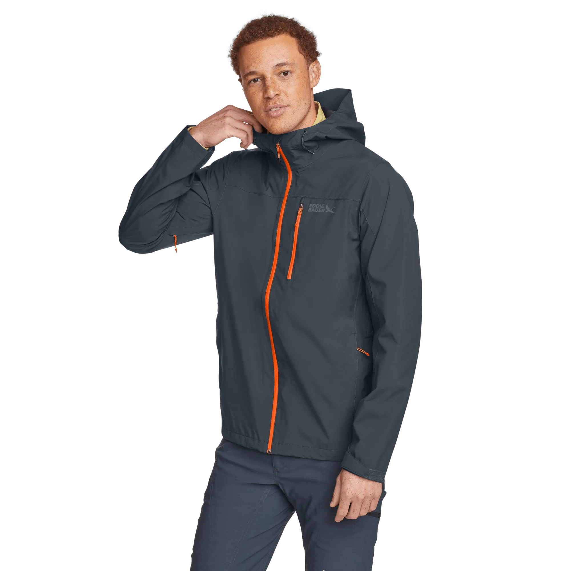 Men's Cloud Cap Waterproof Stretch Hooded Rain Jacket