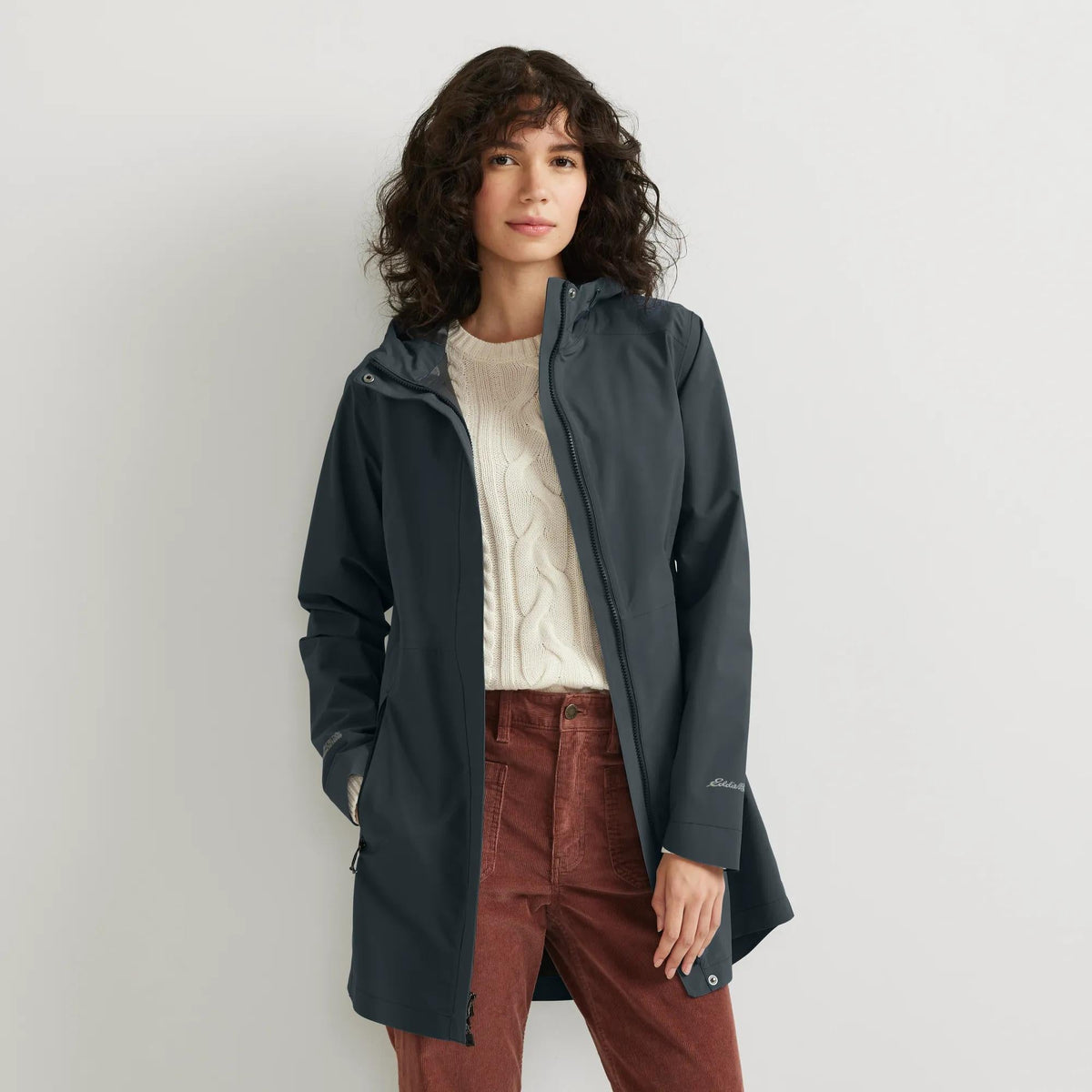 Women's Cloud Cap Waterproof Stretch Hooded Rain Parka