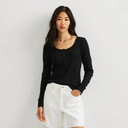 Women's Infinity Thermal Henley - Black
