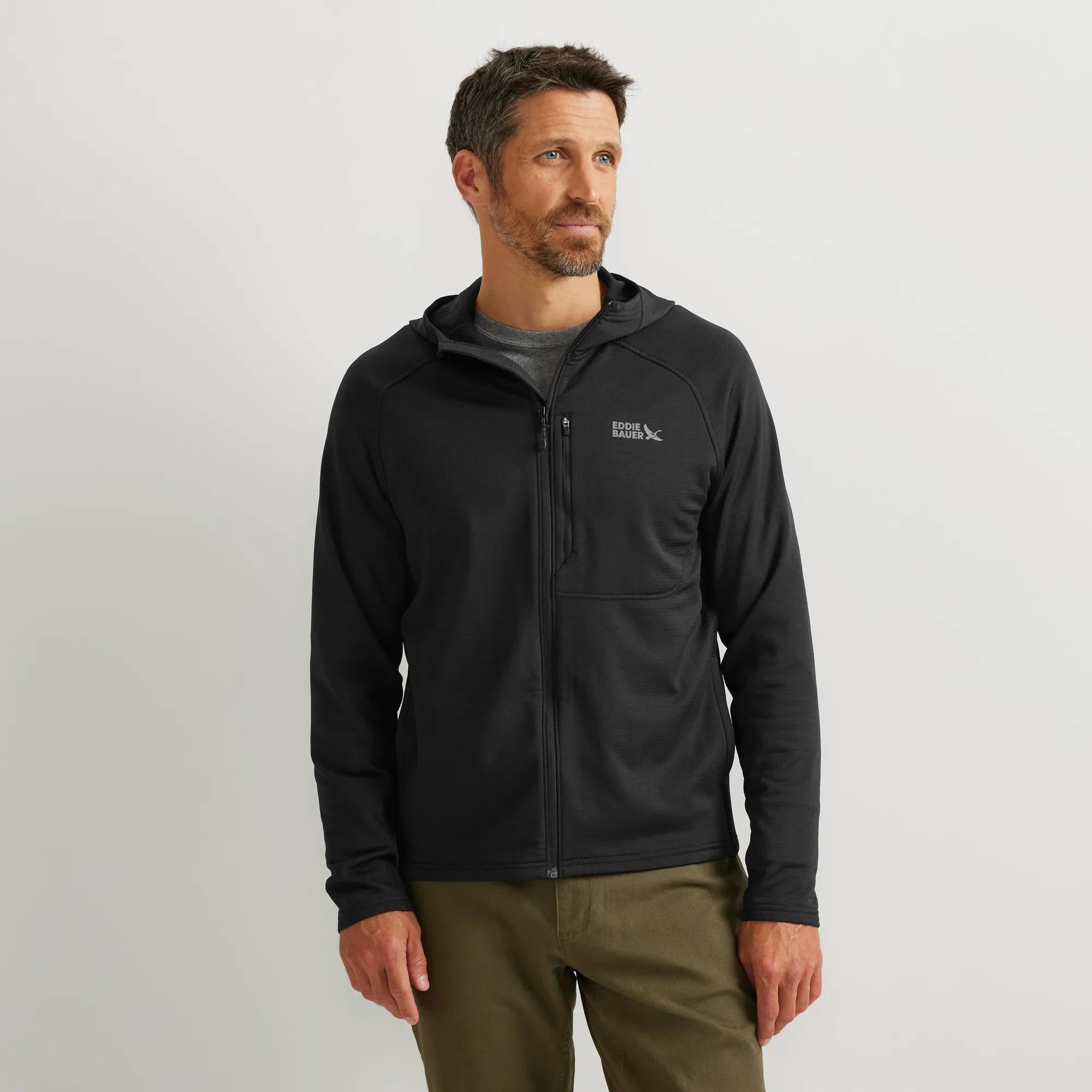 Men's High Route Grid Fleece-Lined Full-Zip Hoodie