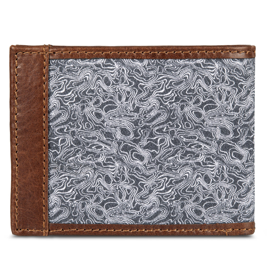 Pioneer Leather And Printed Cotton Canvas Passcase Wallet
