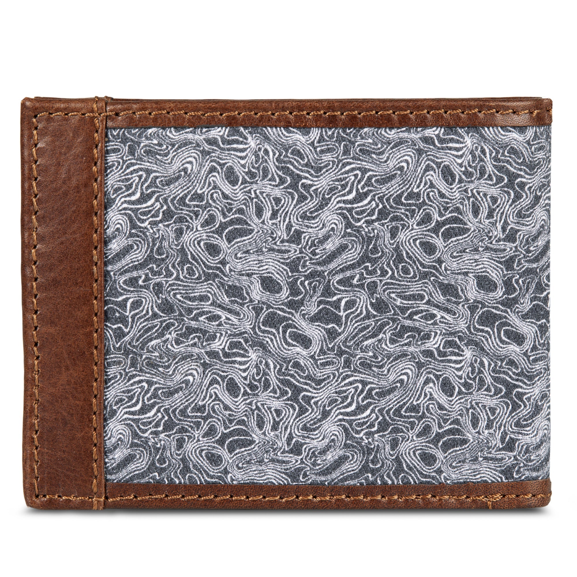Pioneer Leather And Printed Cotton Canvas Passcase Wallet