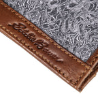 Pioneer Leather And Printed Cotton Canvas Passcase Wallet