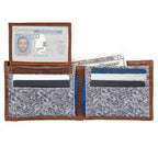 Pioneer Leather And Printed Cotton Canvas Passcase Wallet