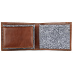 Pioneer Leather And Printed Cotton Canvas Passcase Wallet