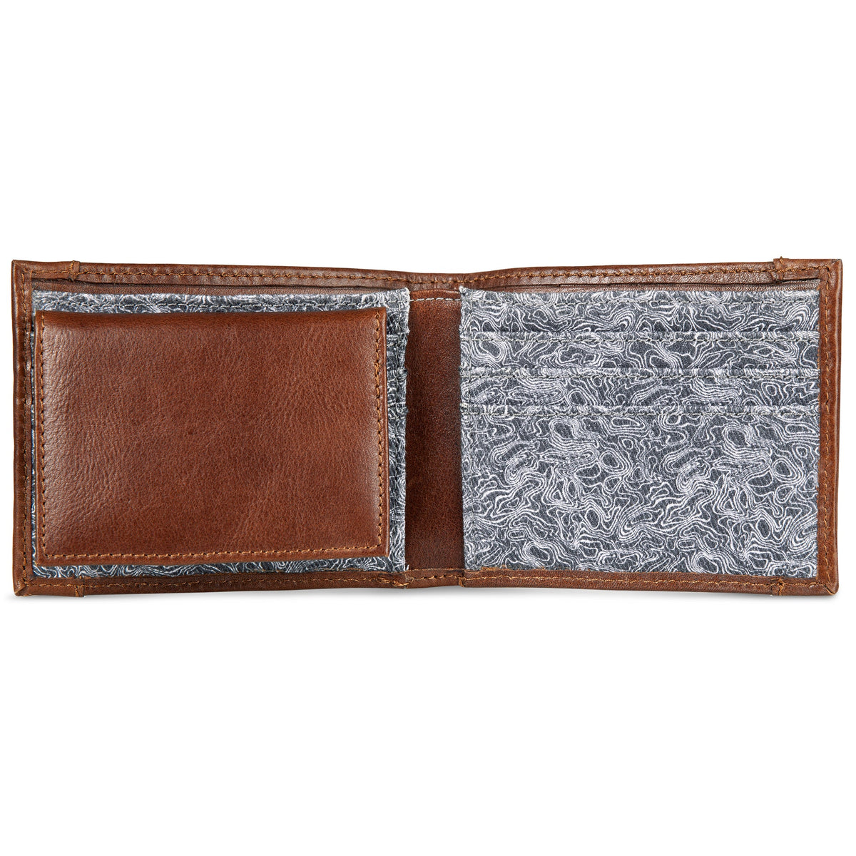 Pioneer Leather And Printed Cotton Canvas Passcase Wallet