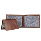 Pioneer Leather And Printed Cotton Canvas Passcase Wallet