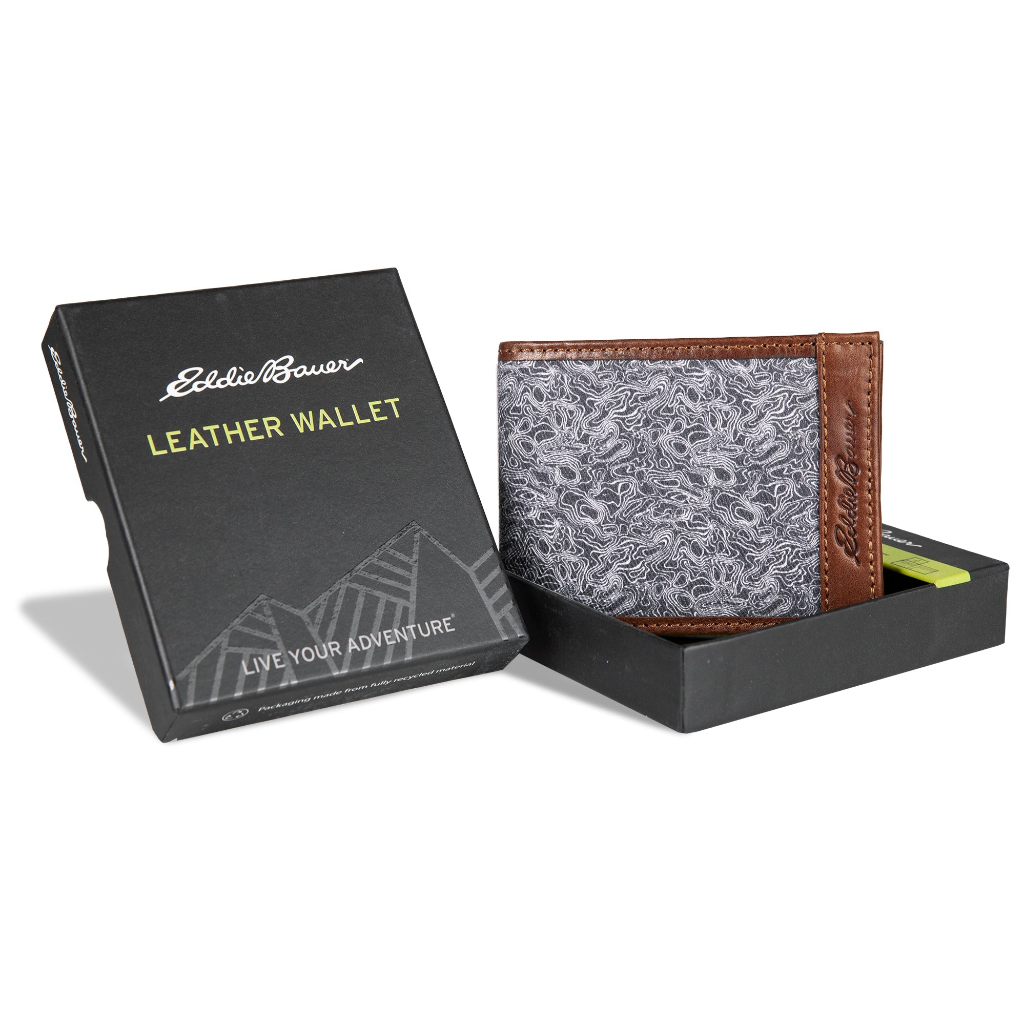 Pioneer Leather And Printed Cotton Canvas Passcase Wallet