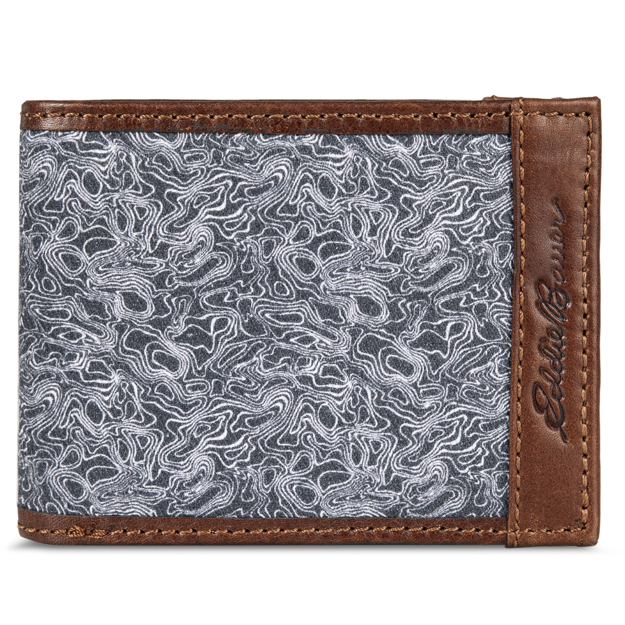 Pioneer Leather And Printed Cotton Canvas Passcase Wallet