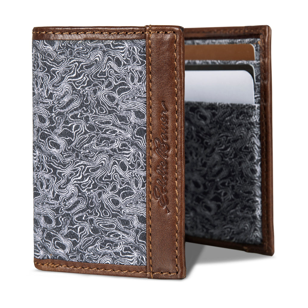 Pioneer Leather And Printed Cotton Canvas Trifold Wallet